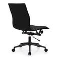 thumbnail image 4 of 2xhome All Black Mid Century Contemporary Executive Office Chair Mid back PU Leather Rest Arms Tilt Adjustable Height With Wheels Back Support Task Chrome Armless Ergonomic, Set of 1, 1 piece, 4 of 11