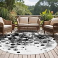 thumbnail image 4 of Round Area Rug 7 Ft, Black Gradient Washable Non-Slip Circle Carpet for Living Room/Bedroom, Abstract Polka Dots Vintage Modern Art Low-Profile Large Runner Mat Collection Rugs for Indoor, 4 of 8