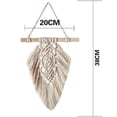 thumbnail image 1 of Macramé Colgante De Pared Decoración Pluma Algodón Tejido Hoja Sala De Estar Cabecero Puerta Porche Colgantes Boho Decoración Pared Tapiz Yuarrent HA023561-00, 1 of 7