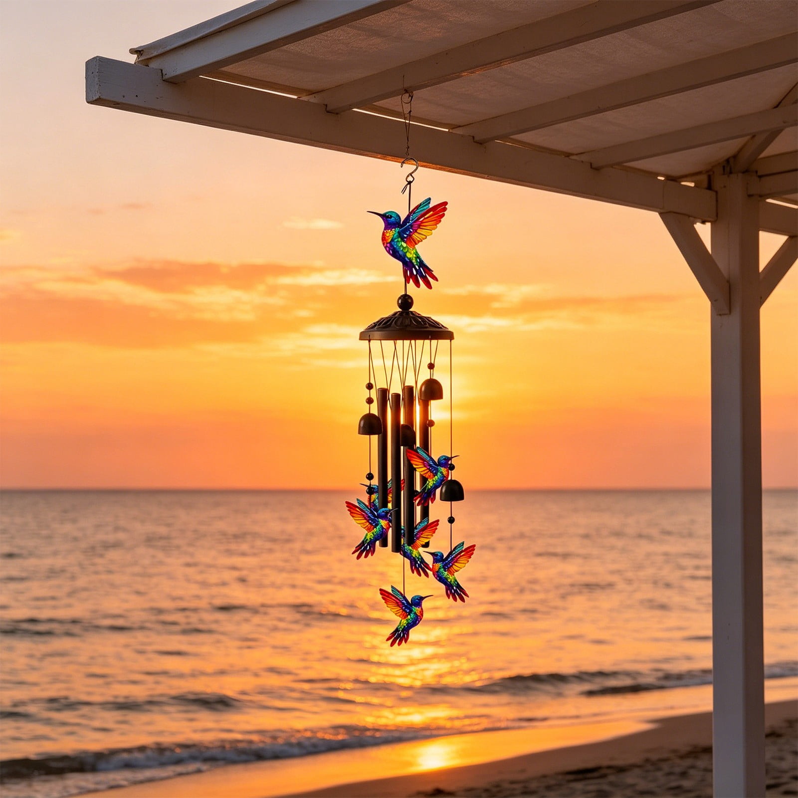 Tikeitoo Butterfly Wind Chimes for Outdoors – Black Metal Butterfly Wind Chimes, Memorial & Birthday Gifts for Mom, Grandma, Women & Men, Durable Garden Yard Decor