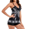 thumbnail image 7 of YTCAMLO 2 Piece Womens Bathing Suits Modest Tankini Swimsuits Summer Fashion Layered Tiered Floral Swim Skirt Top with Boyshorts, C XXL, 7 of 7