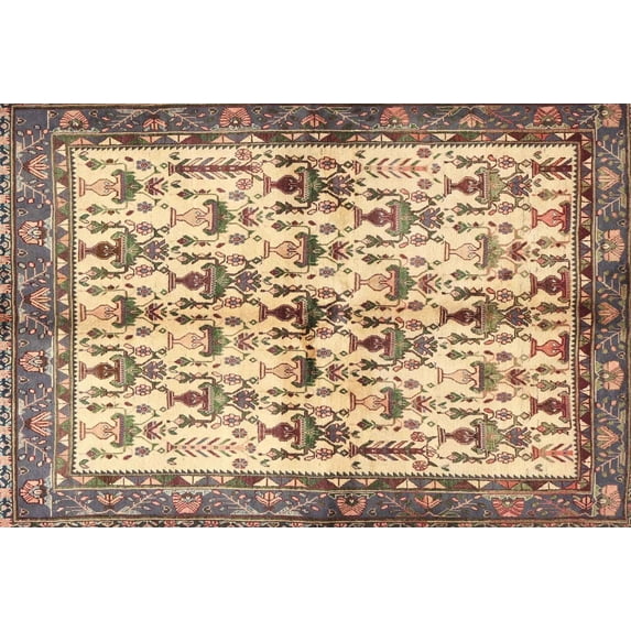Ahgly Company Machine Washable Indoor Rectangle Traditional Sienna Brown Area Rugs, 6' x 9'