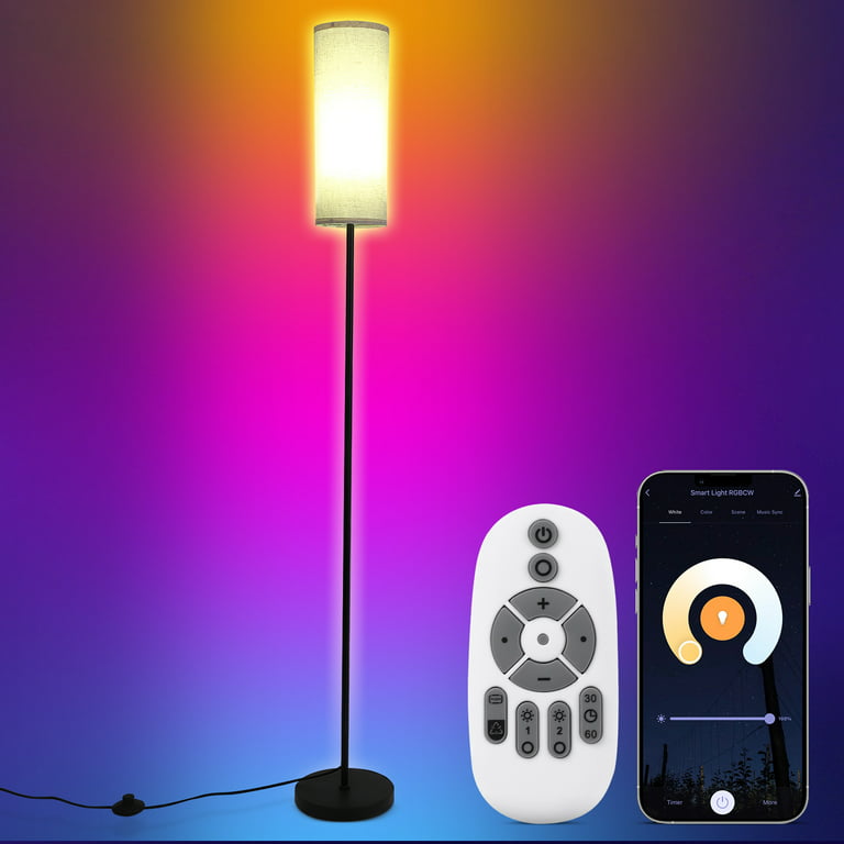 LED Floor Lamp Corner Lamp RGBCW Color Changing Game Standing Lamp w/ remote