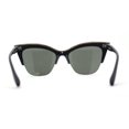 thumbnail image 4 of Womens Half Rim Elegant Metal Brow Designer Cat Eye Sunglasses Matte Black - Green, 4 of 4