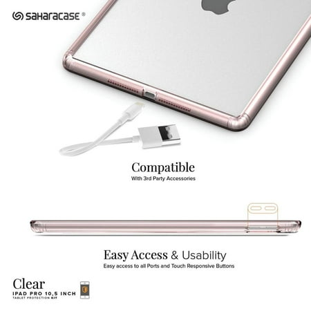 SaharaCase - Clear Case with Glass Screen Protector for Apple® iPad® Pro 10.5" and iPad® Air 10.5" (2019) - Clear Rose Gold