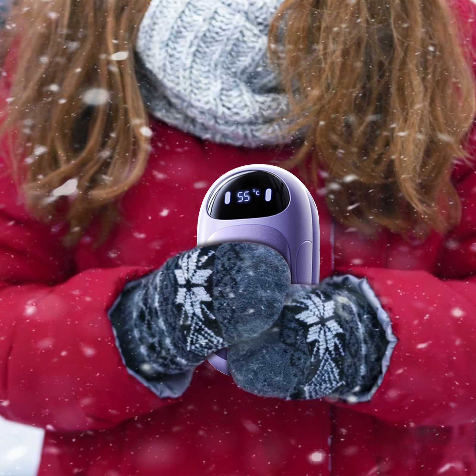 Magnetic Hand Warmer Portable USB Rechargeable Mini Heating Device 2-in-1 Pocket Hand Heat 3 Adjustable Settings for Outdoor Travel Winter Use