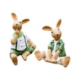 thumbnail image 3 of Dianli Gifts Easter Figurines Resin Bunny Cute Cartoon Rabbit Resin Ornaments Adorable Easter Rabbit Desktop Garden Figurine Cheerful Spring Home Decor Gift for Kids, 3 of 7