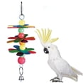 thumbnail image 4 of Flmtop Wooden Pet Bird Parrot Parakeet Flower Bead Bell String Hanging Cage Decor Toy Multicolor, 4 of 7
