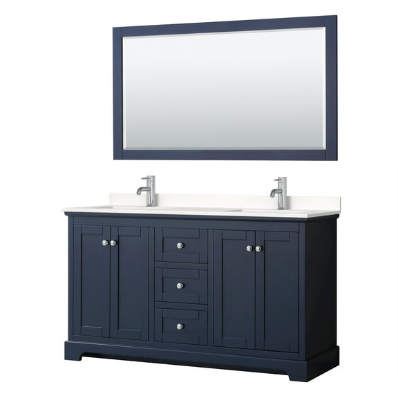 Wyndham Collection Wcv232360d-Qtz-Unsm58 Avery 60" Free Standing Double Basin Vanity Set -