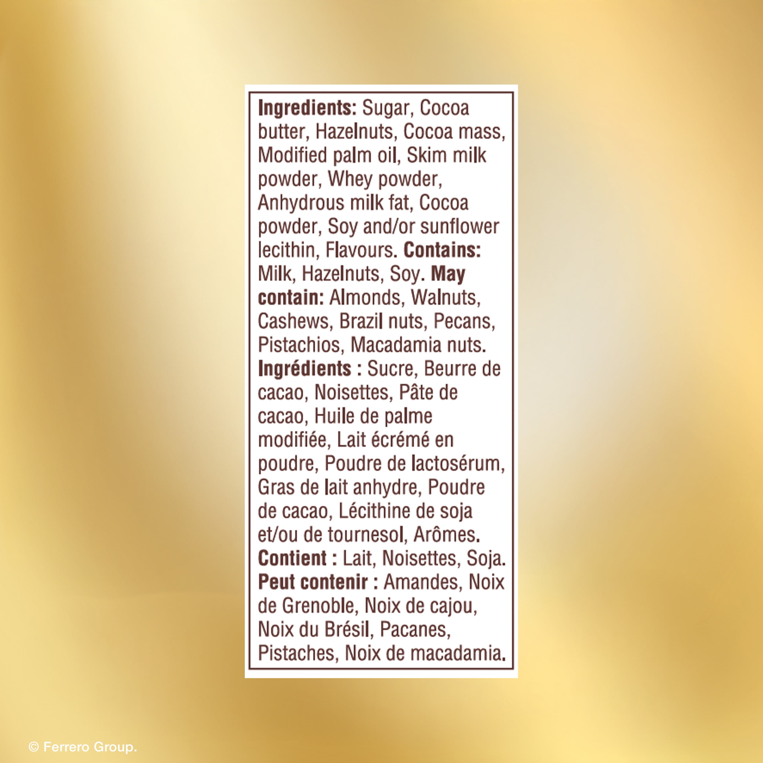 FERRERO ROCHER tablette de chocolat de qualité supérieure, chocolat au lait avec noisettes, 90g