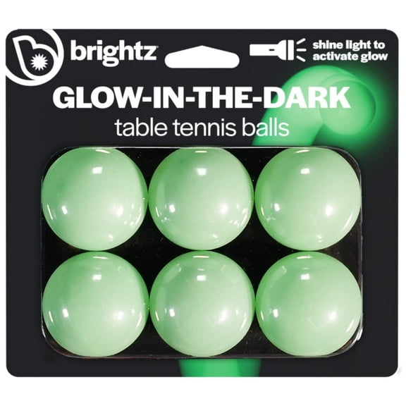 Brightz Ping Pong Balls Glow in the Dark 6-Pack 40mm Regulation Size