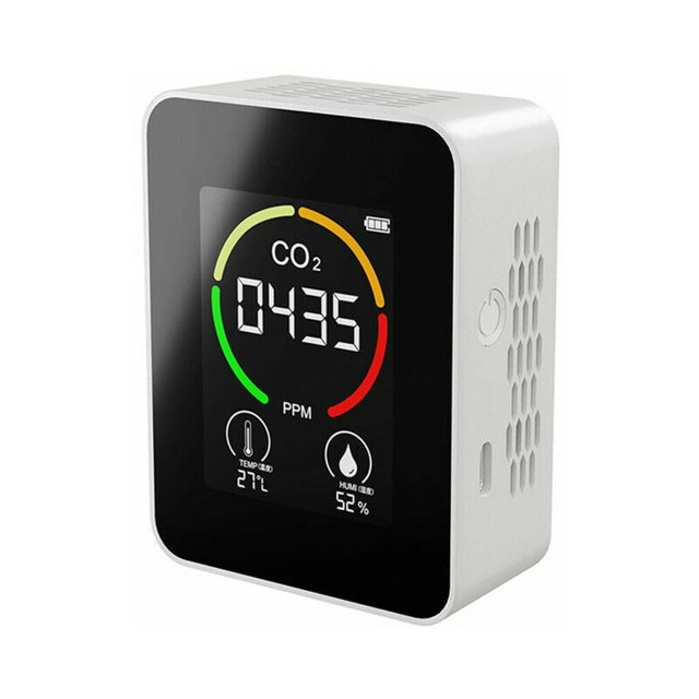 Detector de aire de CO2 Detector de dióxido de carbono Producción agrícola Monitor de CO2 para invernadero Blanco, Modelo: Blanco