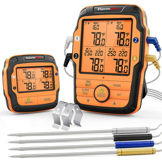 ThermoPro TP25W Bluetooth Meat Thermometer with 650FT Wireless Range 4-Probe  Smartphone Compatible (iOS/Android) 