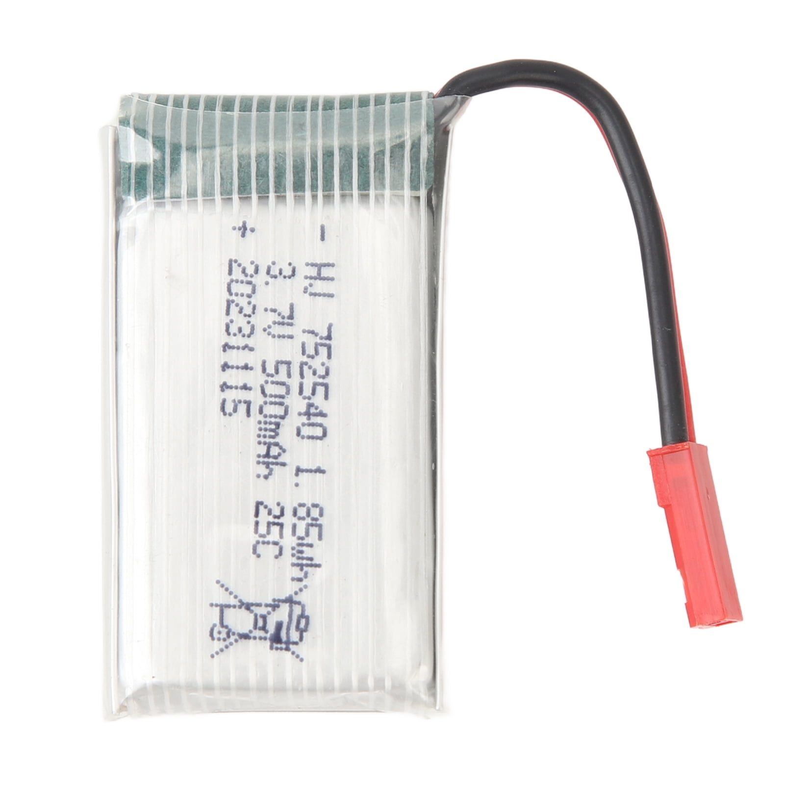 5 Pack 3.7V 500mAh 25C 752540 Rechargeable LiPo Batteries With XH2.54 Connector For RC Drones & Toys