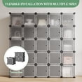 thumbnail image 3 of 12-Cube Modular Shoe Storage Cabinet with Doors – Stackable, Expandable Organizer – Durable Plastic/Metal, Space-Saving, Dustproof Entryway Shoe Rack – Black, 3 of 8