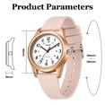 thumbnail image 2 of Women's Quartz Watch Elegant Large Dial with 12/24-Hour Display Soft Silicone Strap Women Waterproof Watches Gift for Woman, 2 of 3