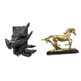 thumbnail image 1 of Figura de mesa,Estantes de sujetalibros de dragón Sujetalibros de estatua de dragón,Figura de caballo,Escultura de caballo en miniatura coleccionable,Estatua de animal de adorno de caballo de, 1 of 8