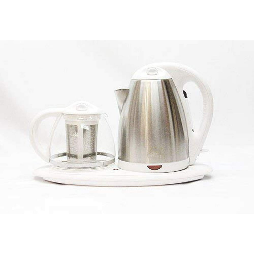 Tea Maker Set Kettle, Filter, Tray 3 Pc Dual Electric Kettles