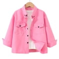 thumbnail image 3 of WAVSUF Boys Button Down Shirt Long Sleeve with Chest Pocket Collar Neck Fall Comfort Trendy Coat Pink 10-12, 3 of 8