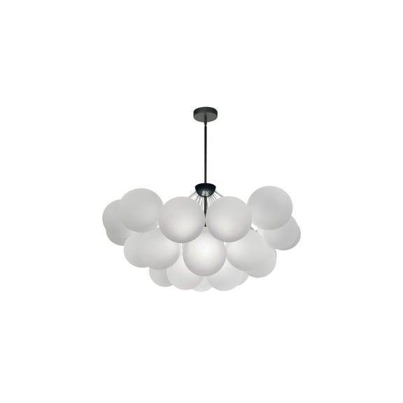 8 Light Chandelier Antique Chrome & Frosted Glass Ceiling Light Fixture