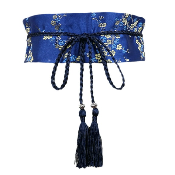 Aellinatey Chinese Ancient Clothing Waistband with Tassels Wide Tie Belt