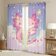 thumbnail image 2 of Erosebridal 3D Axolotl Curtains for Living Room, Watercolor Artwork 30%-50% Blackout Curtains Set of 2 (38x45), Cute Animal Curtains Pack of 2, Bedroom Curtains Room Decorative, 2 of 6