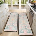thumbnail image 4 of Kitchen Rugs Sets Of 2,Pink Floral Pattern Anti Fatigue Kitchen Mat Rugs Non Slip Washable,Decorative Kitchen Floor Mats for Kitchen,Sink,Laundry,17"x47"+17"x47", 4 of 5