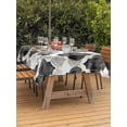 thumbnail image 3 of Outdoor Tablecloths with Umbrella Hole & Zipper, Black Geometric Moroccan Rectangle Tablecloth 52x70 Inch, Abstract Art Grey Ombre Modern Waterproof Table Cloth, Patio/Pool/Picnic Table Covers, 3 of 8