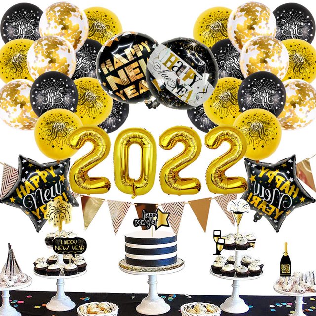 New Year Christmas Balloon Banner Flag Set Party Supplies Set Para Celebraciones Navideñas Y Despedidas De Soltero 2022 Happy sonducket HA041441-02