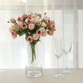 thumbnail image 4 of Efavormart 2 Pack | 12" Blush / Rose Gold Artificial Open Rose Flower Bouquets, Small Faux Floral Arrangements, 4 of 11