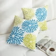 thumbnail image 3 of Phantoscope New Living Series Single-sided Printing Decorative Throw Pillow Cover, 18" x18 ", Blue Green Flower, 2 Pack, 3 of 3