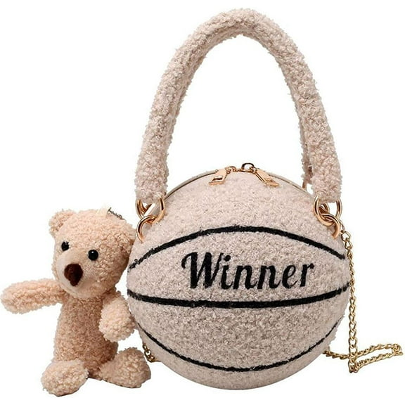 YOUI-GIFTS Basketball Shaped Cross Body Bag Round Handbag PU Leather Messenger Shoulder Bag Personality Purses for Women