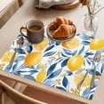 thumbnail image 3 of Summer Lemon Placemats Set of 12 Spring Pastoral Watercolor Fruit Blue Yellow Place Mats Indoor Wipeable Table Mats Washable Dining Table Placemats for Kitchen Holiday Party Home Decor 13x19 Inch, 3 of 9