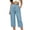 Z65 Blue, variant on Dressy Capri Pants for Women Wide Leg Work Capris Pleated Front Cuffed Hem Business Casual Office Cropped Bottoms with Pockets Brown,XXL