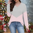 thumbnail image 2 of Sexlip Women’s Long Sleeve V-Neck Casual Pullover Soft Comfortable Lightweight Breathable Fashion Top for Daily Wear Casual Activities Holidays Travel Sports Pink S, 2 of 7