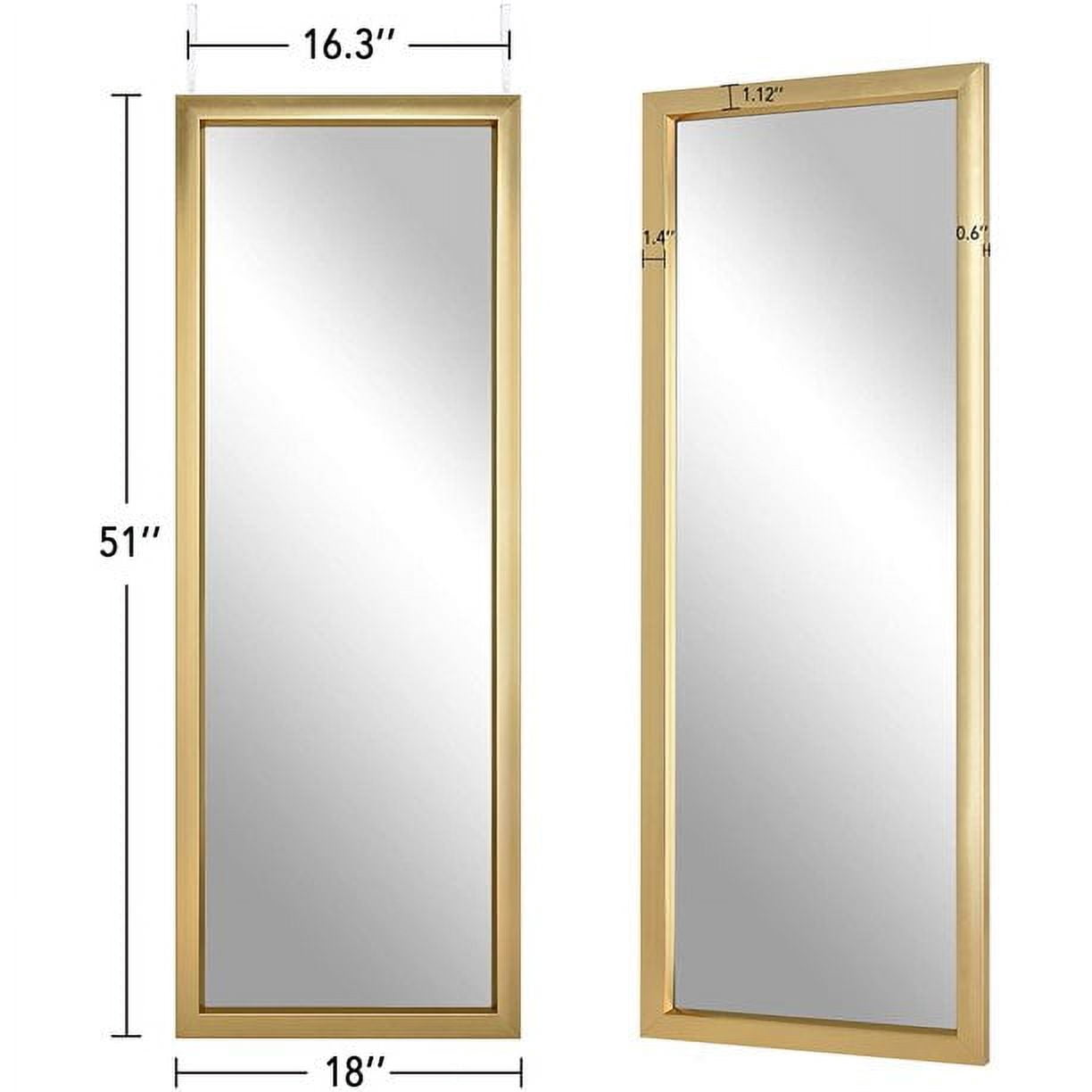 18"x51" Rectangle Floor Length Mirror PS Frame Hanging Mirror for Door or Wall Champagne