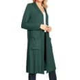 thumbnail image 2 of Women's Casual Loose Fit Side Pockets Solid Soft Lightweight Long Cardigan, 2 of 4