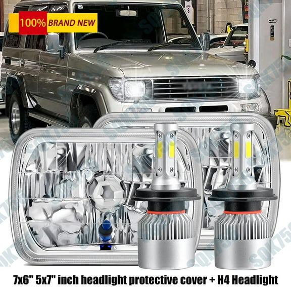 For Toyota Pickup 1982-1995 Hardbody Truck 5"x7" LED Headlights Hi/Low Beam H4