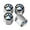 Silver, variant on Black Universal Zinc Alloy Tire Valve Stem Caps, Colorful Wheel Decoration Accessories For Cars, Set Of 4, 5.1X2.95X1.21 Inches, 0.07 Lb Weight