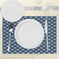 thumbnail image 3 of Ambesonne Indigo Place Mats Set of 4, Greek House Tile Themed, Standard Size, Navy Blue and White, 3 of 6