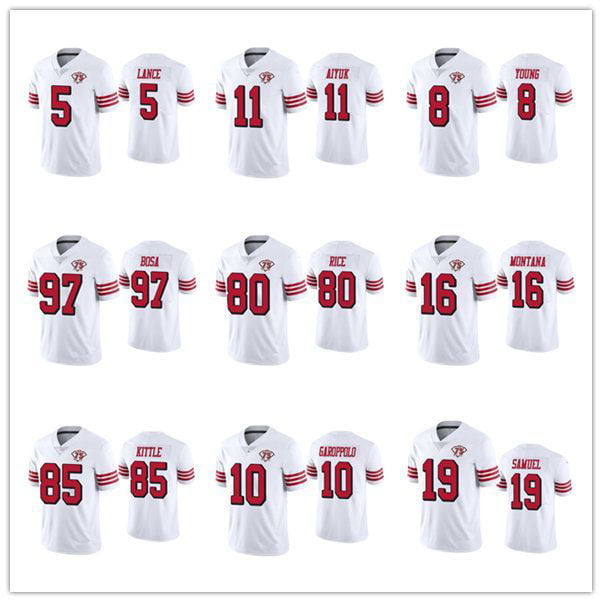 Men's Nike Trey Lance White San Francisco 49ers 75th Anniversary Player  Jersey