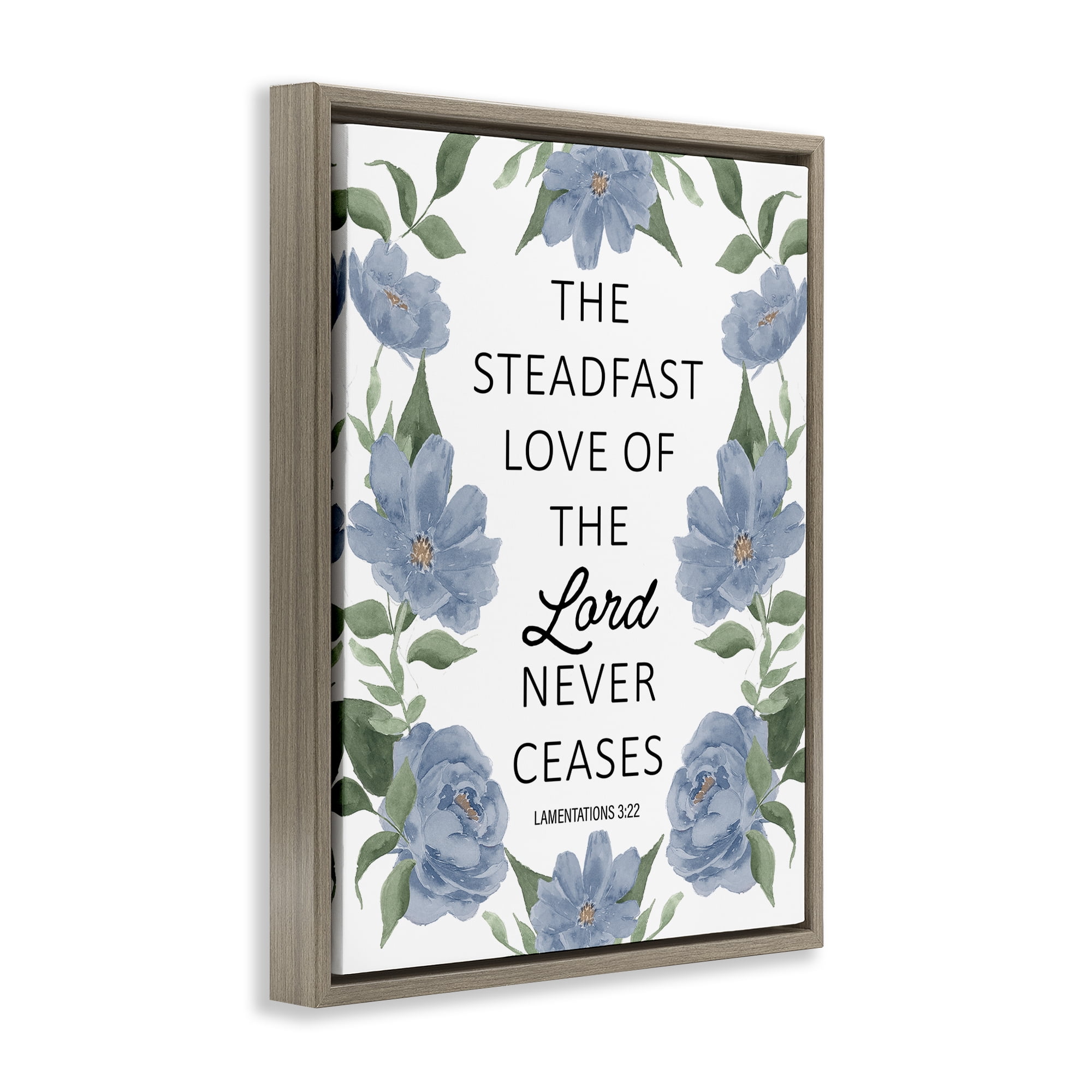Stupell Industries Steadfast Love Of The Lord Brown Framed Floater Canvas Wall Art, design by Lucille Price