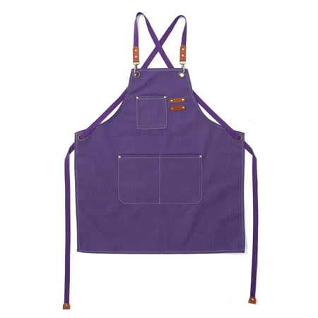 

Barber Apron Canvas Apron Multi-function Pockets Detachable Strap Waterproof Dustproof Practical Work Apron