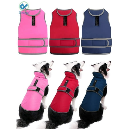 Deago Medium Dog Vest Jacket Padded Coat Sweater Warm Dog Clothes Pet Cold Weather (Best Dog Coats For Cold Weather)