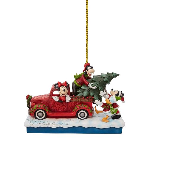 Adorno colgante para árbol de Navidad con figura de Mickey y Minnie Mouse en 2D, decoración para fiesta de Navidad en casa, juguetes, regalo de Navidad
