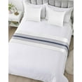 thumbnail image 5 of Xipuska Blue Vertical Striped Bed Runners for Cal King Size Bed, Decorative Bed Throws for Foot of Bed, White Minimalist Modern Bed Runner Sofa Throw Bedding Scarf Protector Slipcover for Bedroom, 5 of 6
