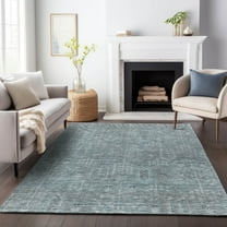 Addison Rugs Chantille Indoor/Outdoor Transitional Southwest Teal Washable Rectangle Rug, 5' x 7'6"