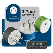 OREI Thailand Travel Plug Adapter - 2 USA Inputs - 3 Pack - Type O