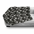 thumbnail image 2 of Flower Soft Flannel Fleece Blanket, Monochrome Style Botanical Artwork Blooming Floral Pattern with Peonies, Cozy Plush for Indoor and Outdoor Use, 50" x 70", Charcoal Grey and White, by Ambesonne, 2 of 5