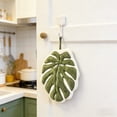 thumbnail image 5 of Leaf Shaped Hand Towels Hanging Kitchen Towels with Hanging Loop Absorbent, and Lint-Free for Bath Kitchen White, 5 of 6